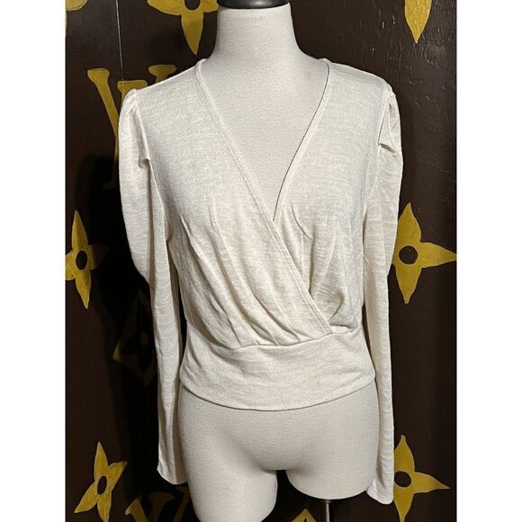 NWT Sanctuary Social Club V-Neck Long Sleeve Knit Top Size Medium - Picture 3 of 5